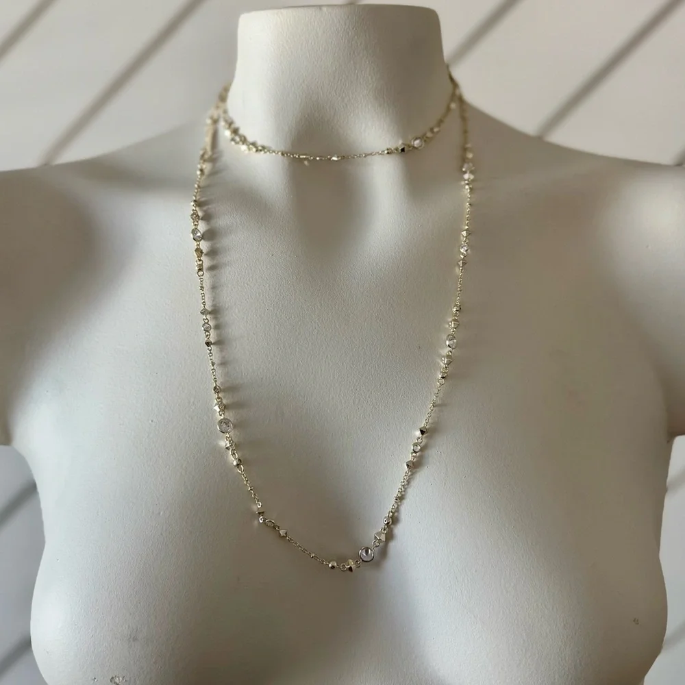 Kendra Scott - Winifred Necklace in crystal and gold finish - Picture 3 of 8